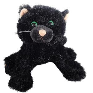 Ganz Webkinz HM135 Black Cat Plush Toy Stuffed Animal No Code 8" Tall